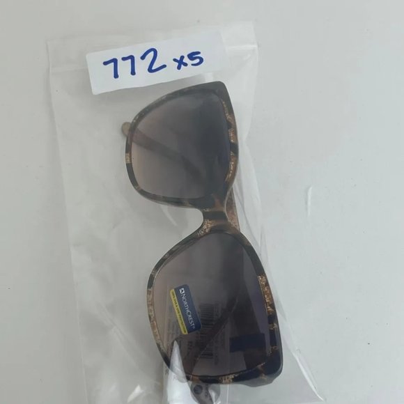 SG00772 NORTHCREST NEW Fashion Brown W/ Leopard Print Sunglasses For Women - Picture 8 of 8